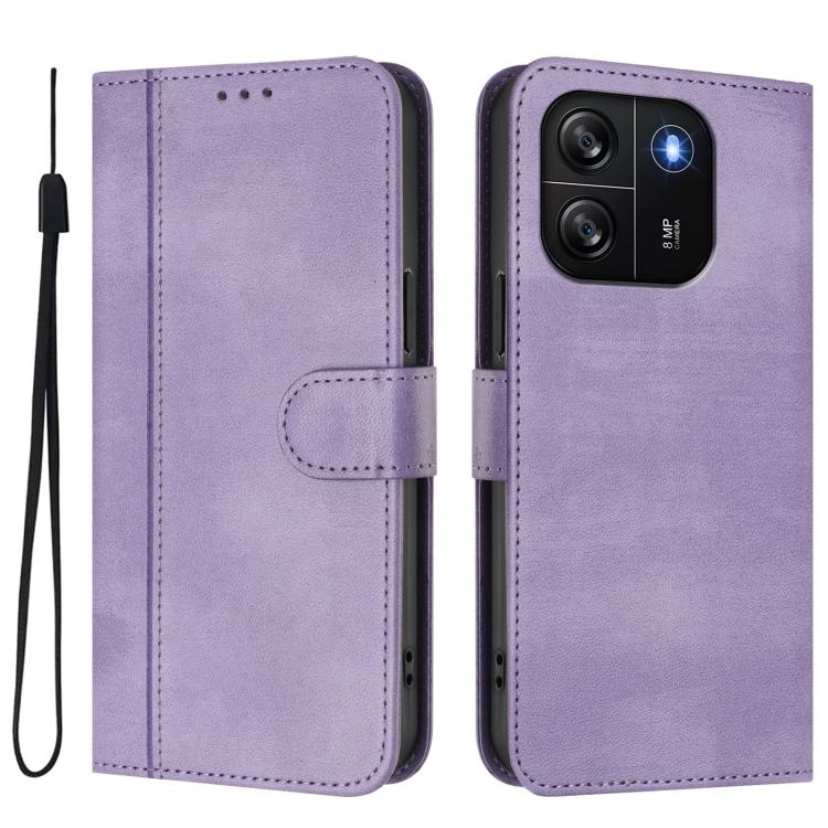 For Blackview Wave 6C Line Splicing Buckle Retro Leather Phone Case