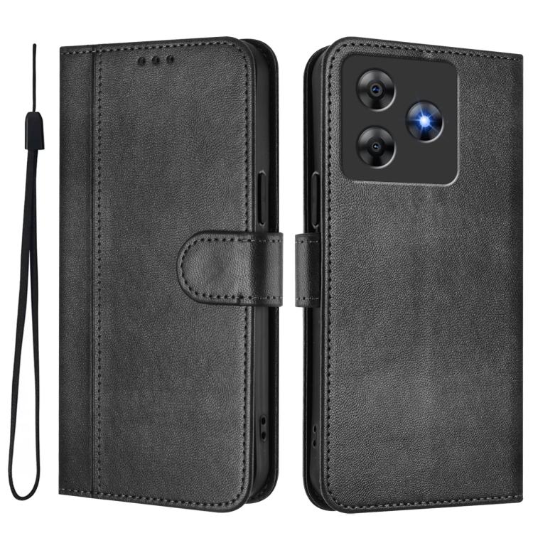 For Blackview Wave 8 / 8C / Oscal Flat 2 Line Splicing Buckle Retro Leather Phone Case