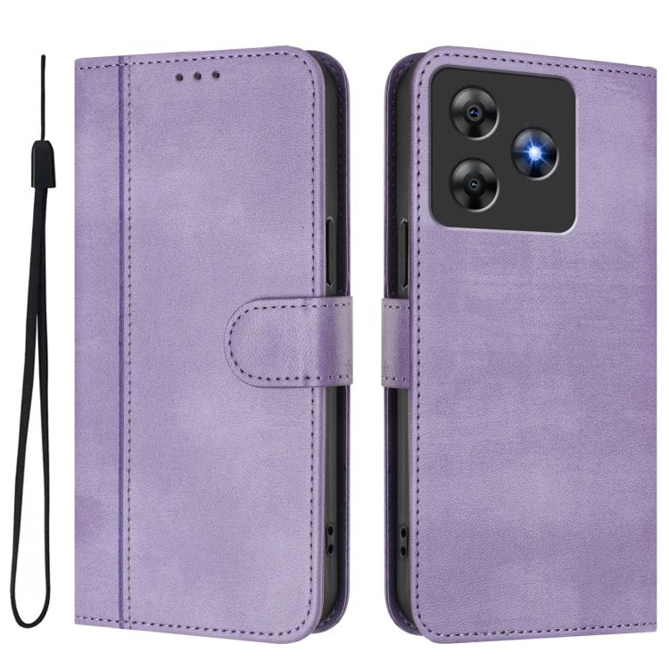 For Blackview Wave 8 / 8C / Oscal Flat 2 Line Splicing Buckle Retro Leather Phone Case