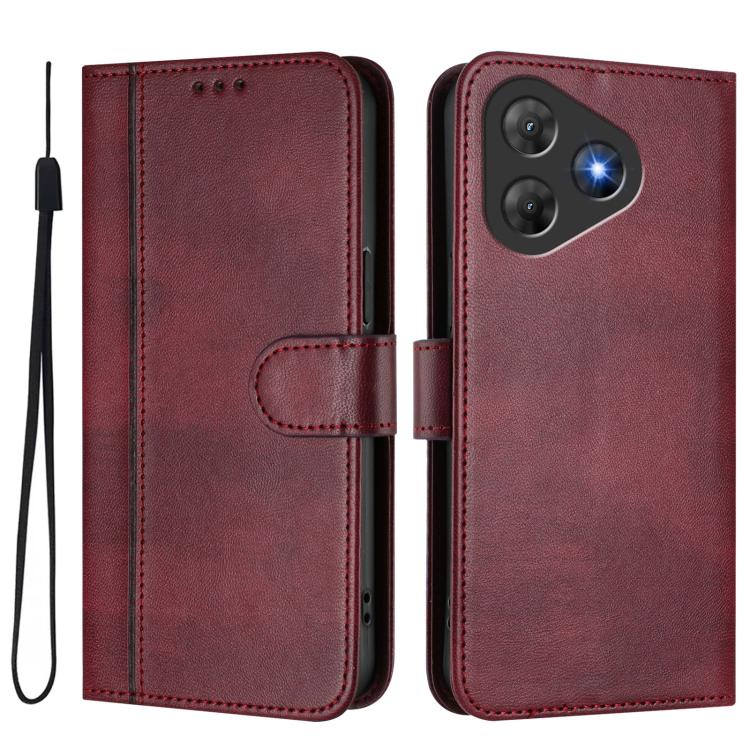For Blackview Oscal Flat 2 / 2C Line Splicing Buckle Retro Leather Phone Case