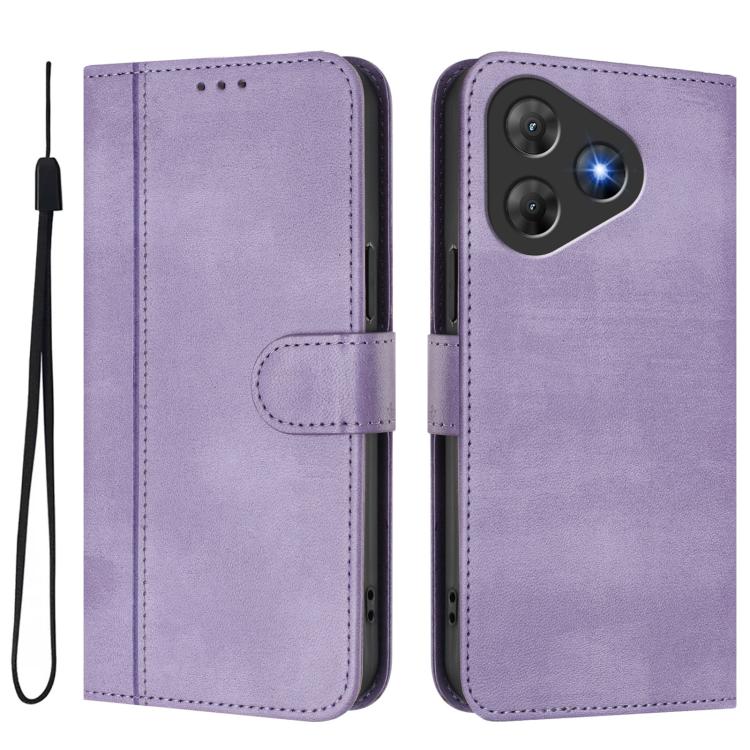 For Blackview Oscal Flat 2 / 2C Line Splicing Buckle Retro Leather Phone Case
