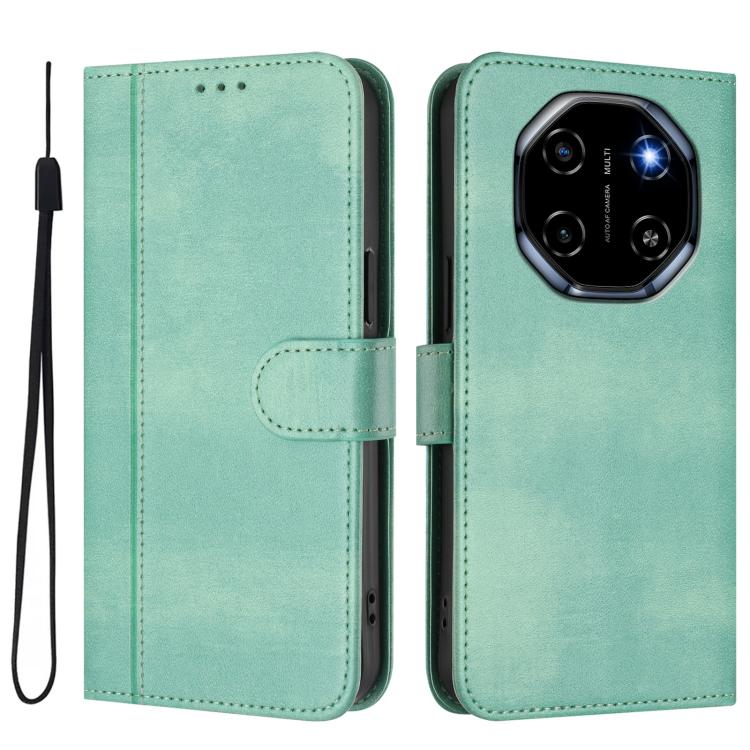 For Blackview Shark 6 Line Splicing Buckle Retro Leather Phone Case