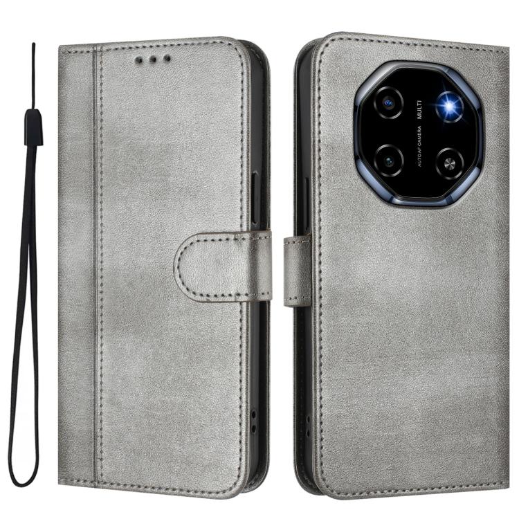 For Blackview Shark 6 Line Splicing Buckle Retro Leather Phone Case