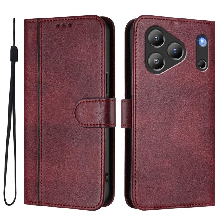 For Blackview Wave 7C Line Splicing Buckle Retro Leather Phone Case