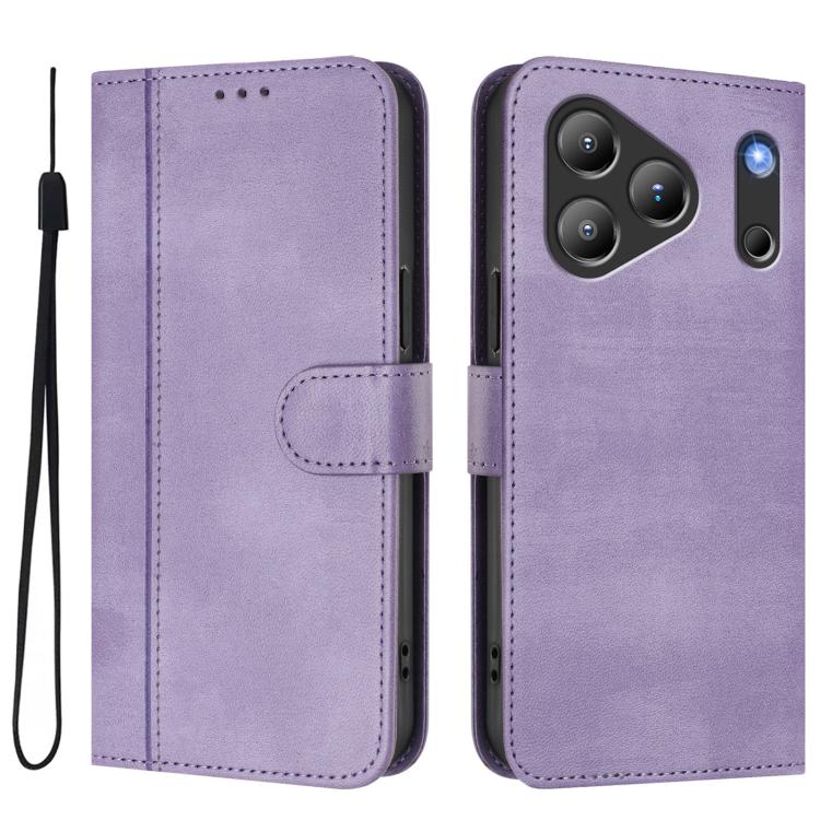 For Blackview Wave 7C Line Splicing Buckle Retro Leather Phone Case