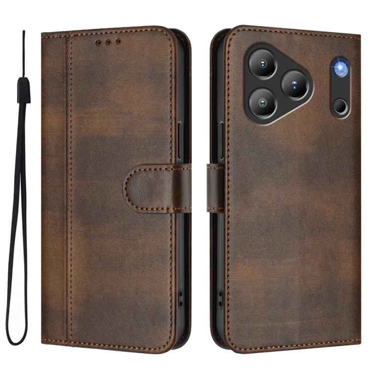 For Blackview Wave 7C Line Splicing Buckle Retro Leather Phone Case