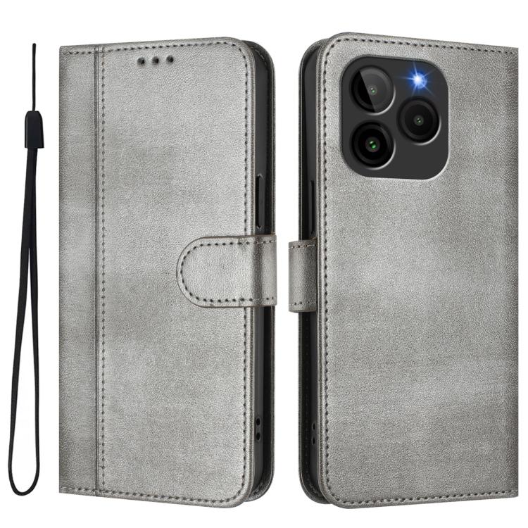 For BLU Bold K10 Line Splicing Buckle Retro Leather Phone Case