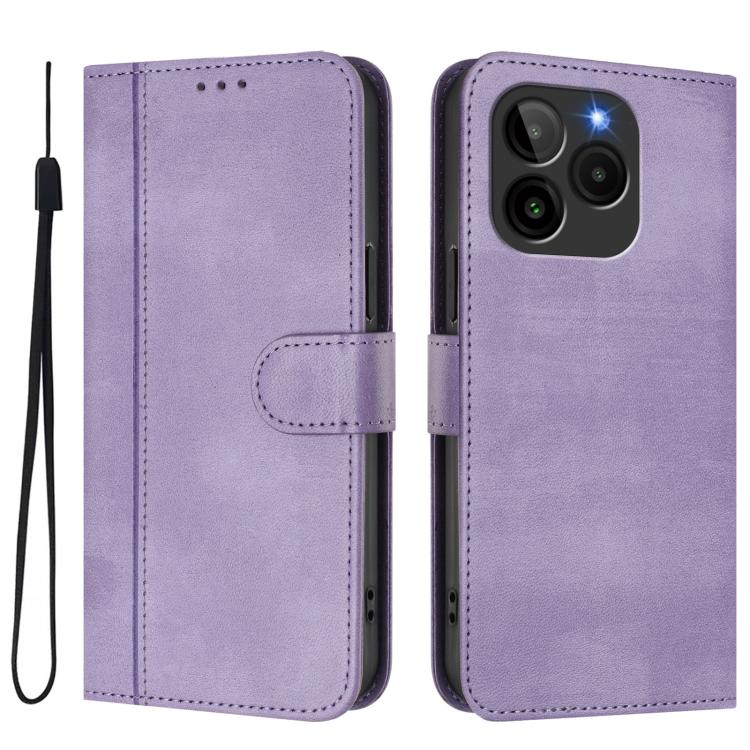 For BLU Bold K10 Line Splicing Buckle Retro Leather Phone Case