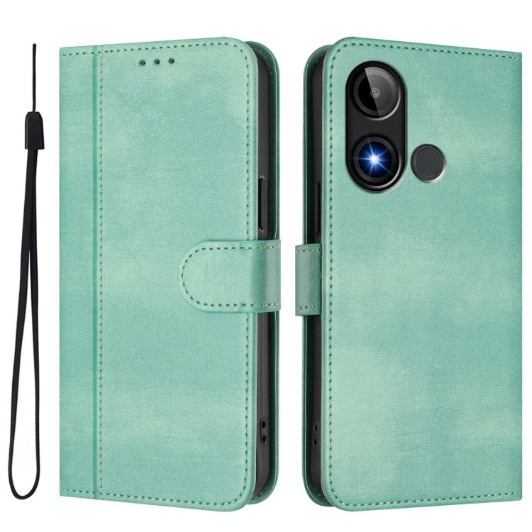 For BLU C9 Line Splicing Buckle Retro Leather Phone Case