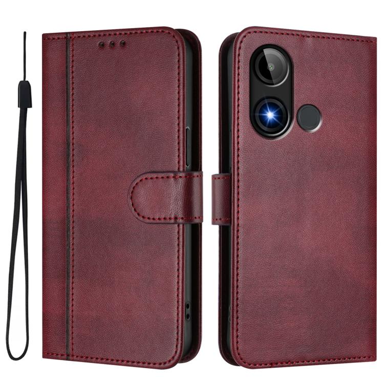 For BLU C9 Line Splicing Buckle Retro Leather Phone Case