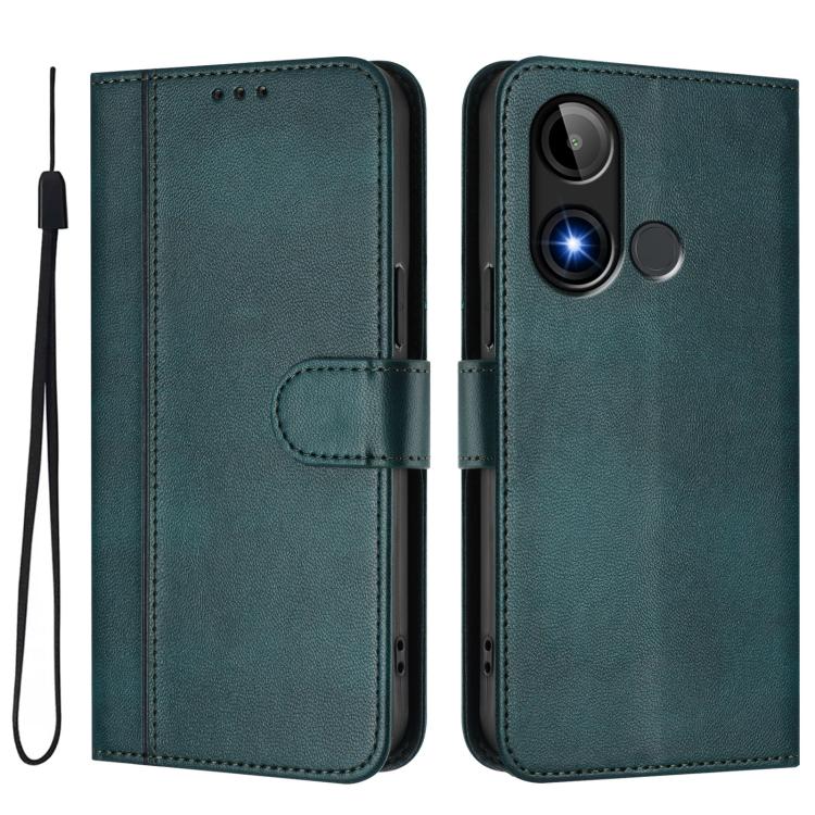For BLU C9 Line Splicing Buckle Retro Leather Phone Case