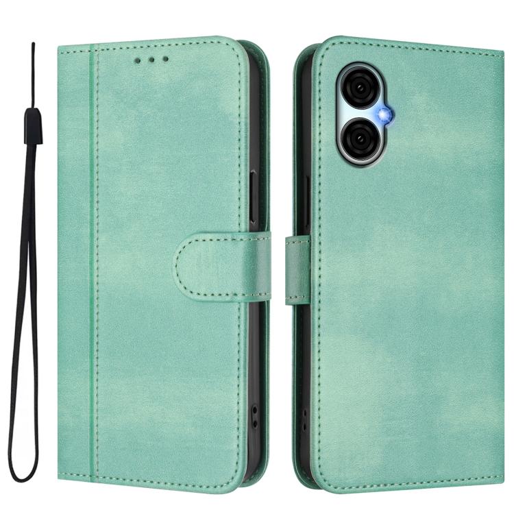 For BLU G53 Line Splicing Buckle Retro Leather Phone Case