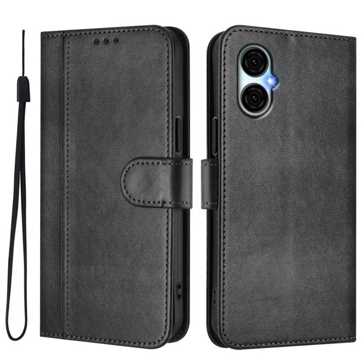 For BLU G53 Line Splicing Buckle Retro Leather Phone Case