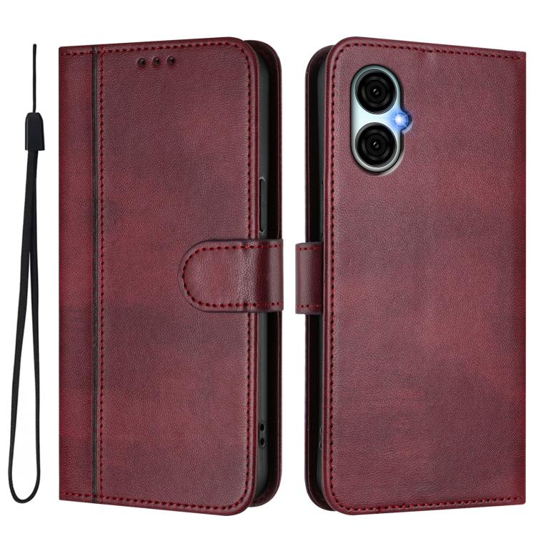 For BLU G53 Line Splicing Buckle Retro Leather Phone Case