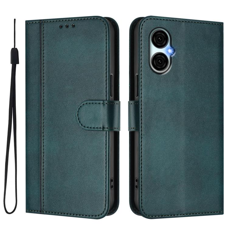 For BLU G53 Line Splicing Buckle Retro Leather Phone Case
