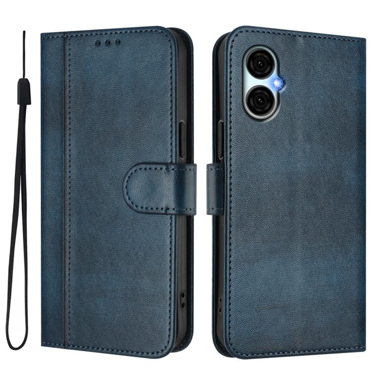 For BLU G53 Line Splicing Buckle Retro Leather Phone Case