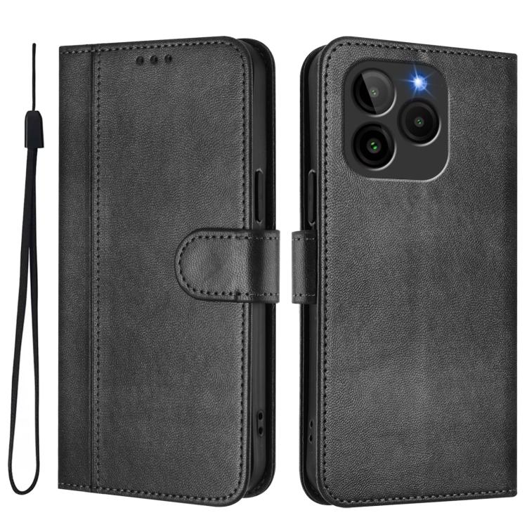 For BLU G54 Line Splicing Buckle Retro Leather Phone Case