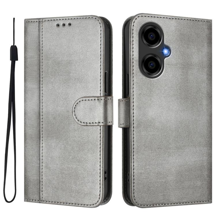 For BLU G64 Line Splicing Buckle Retro Leather Phone Case