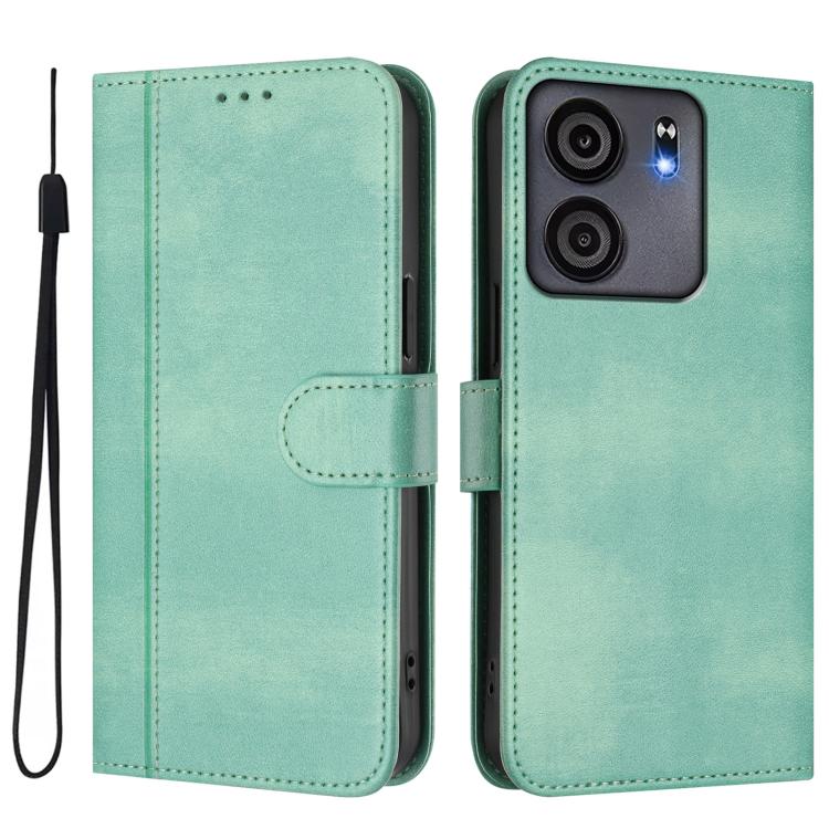 For BLU View 5 Line Splicing Buckle Retro Leather Phone Case