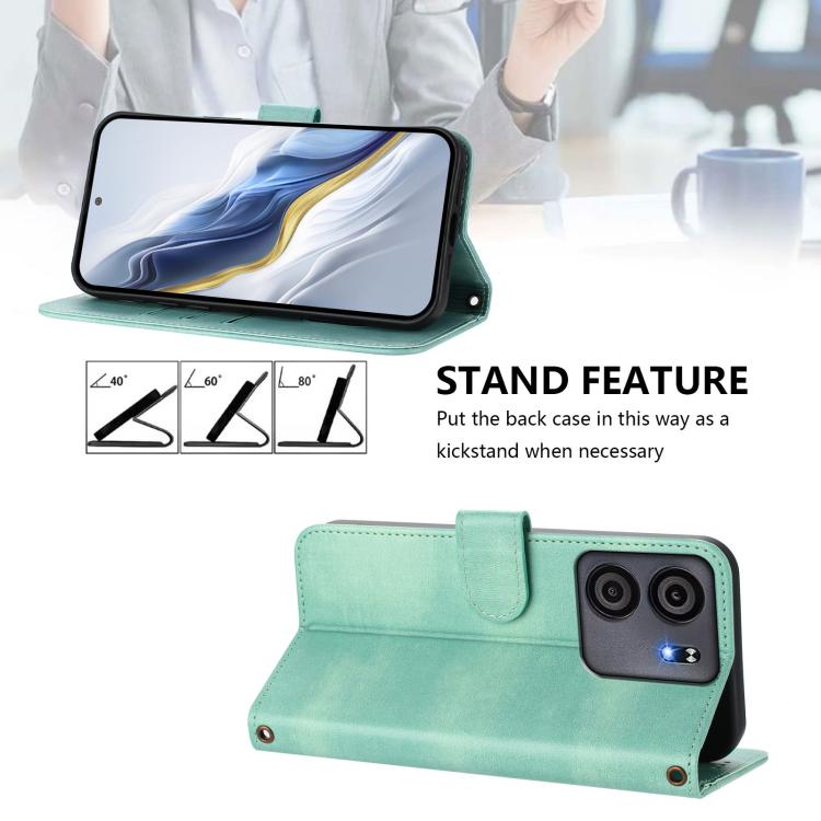 For BLU View 5 Line Splicing Buckle Retro Leather Phone Case