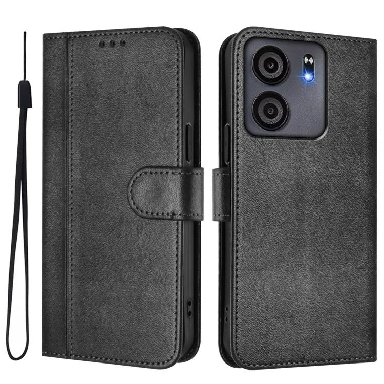 For BLU View 5 Line Splicing Buckle Retro Leather Phone Case