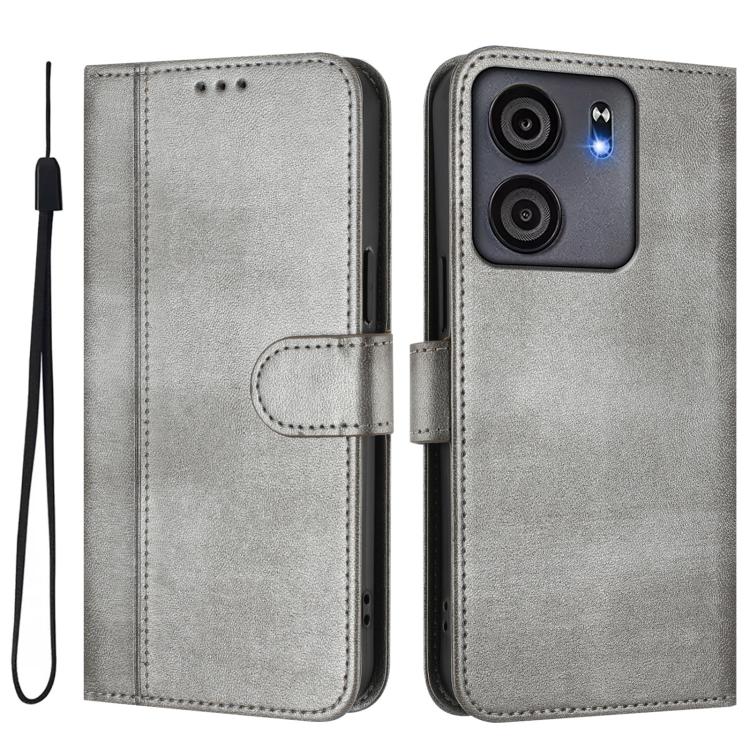 For BLU View 5 Line Splicing Buckle Retro Leather Phone Case