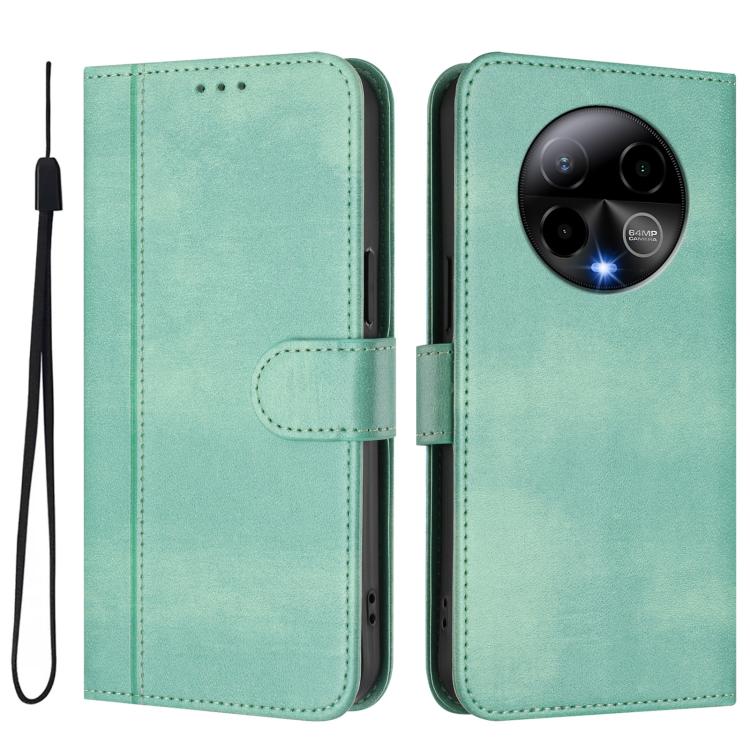 For BLU Bold K50 Line Splicing Buckle Retro Leather Phone Case