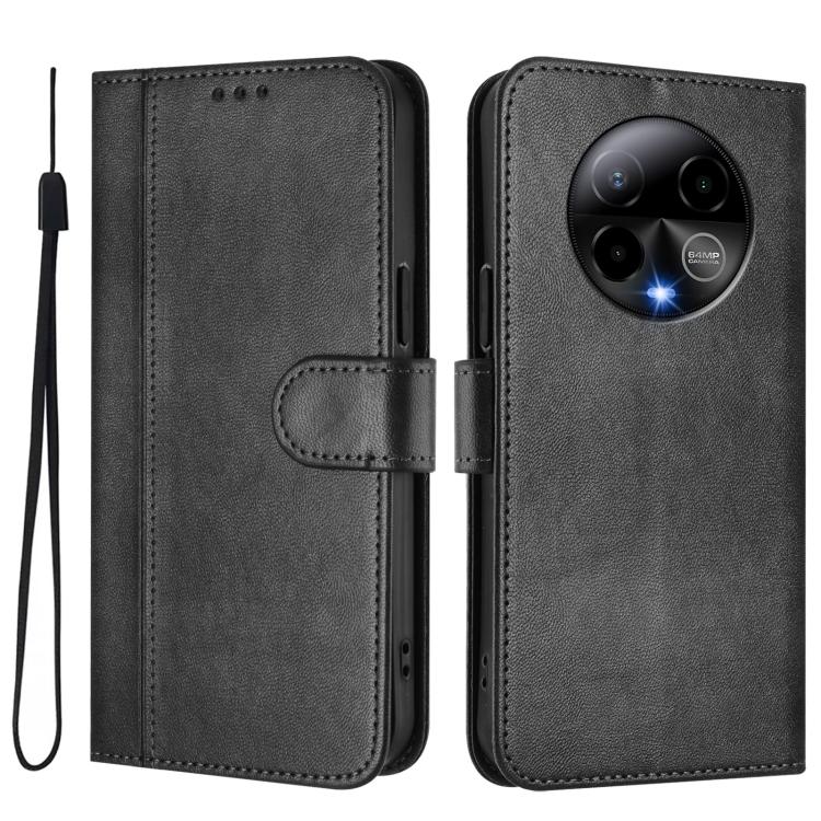 For BLU Bold K50 Line Splicing Buckle Retro Leather Phone Case