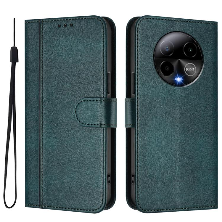 For BLU Bold K50 Line Splicing Buckle Retro Leather Phone Case
