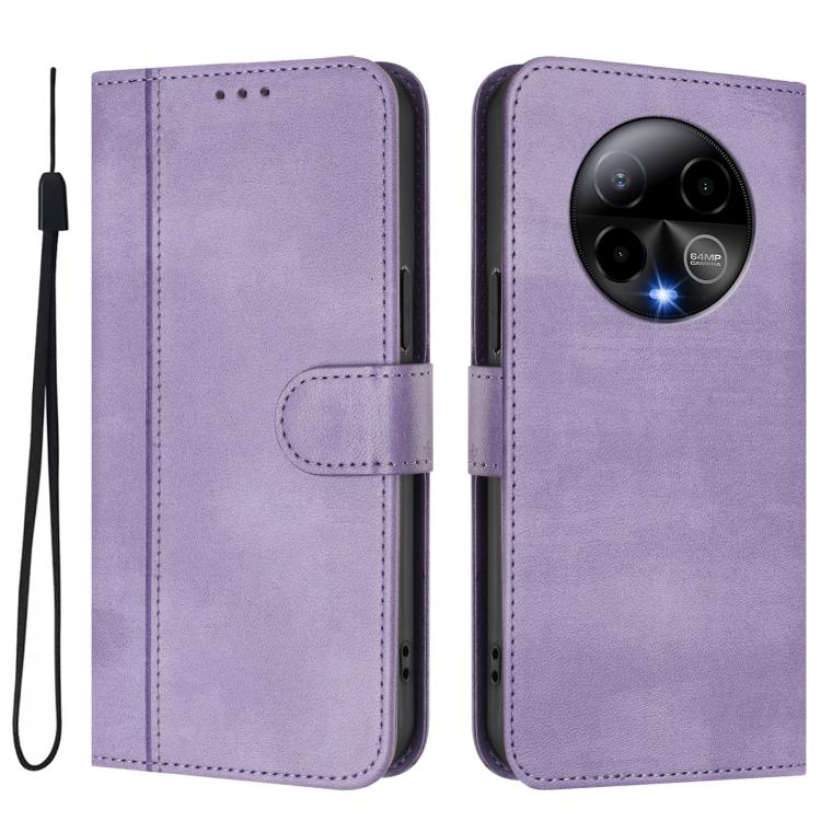 For BLU Bold K50 Line Splicing Buckle Retro Leather Phone Case