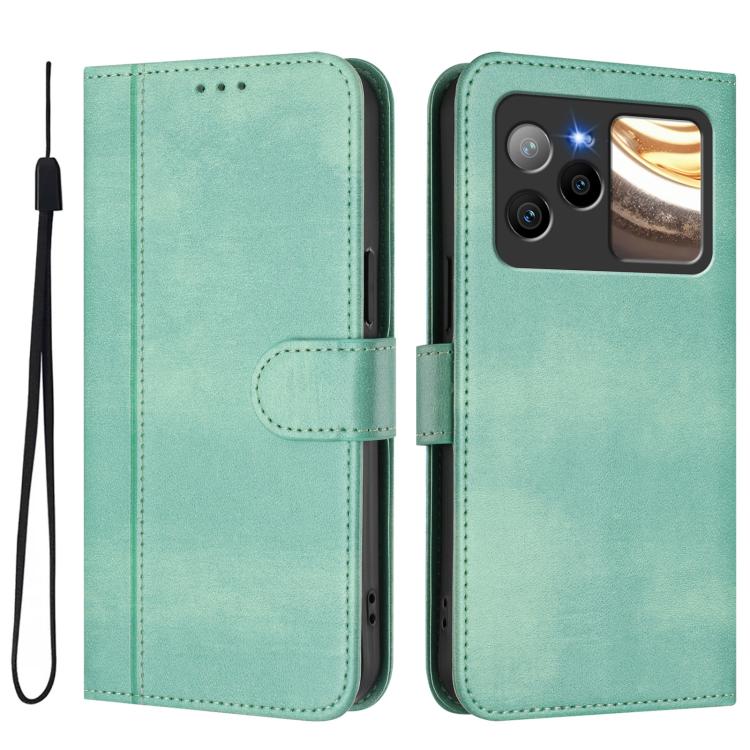 For BLU Bold N4 Line Splicing Buckle Retro Leather Phone Case