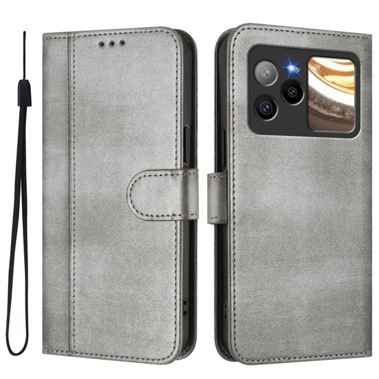 For BLU Bold N4 Line Splicing Buckle Retro Leather Phone Case