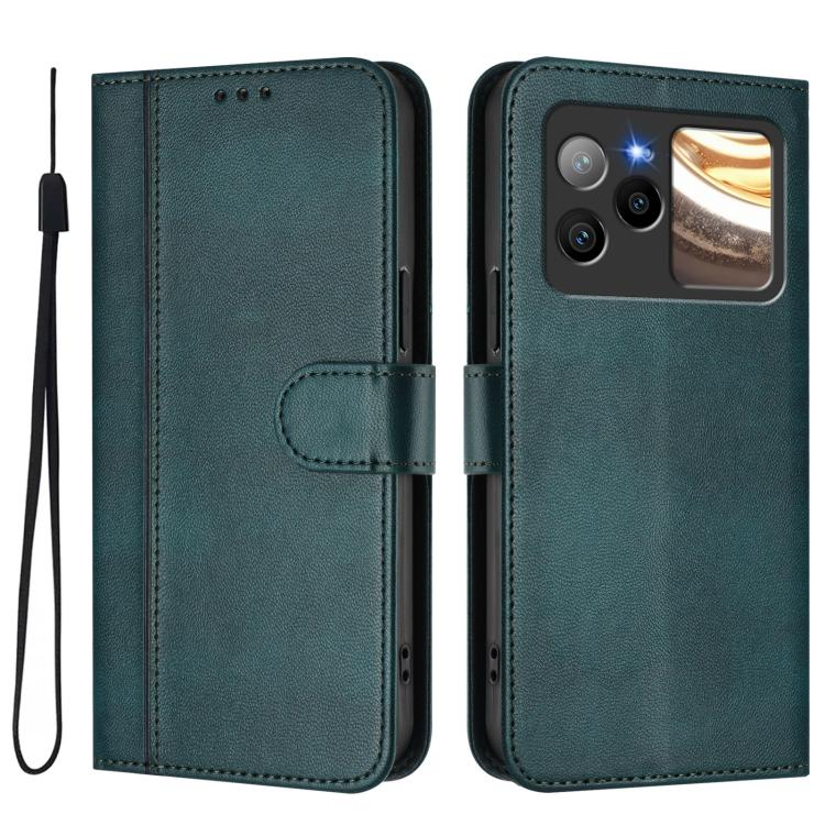 For BLU Bold N4 Line Splicing Buckle Retro Leather Phone Case