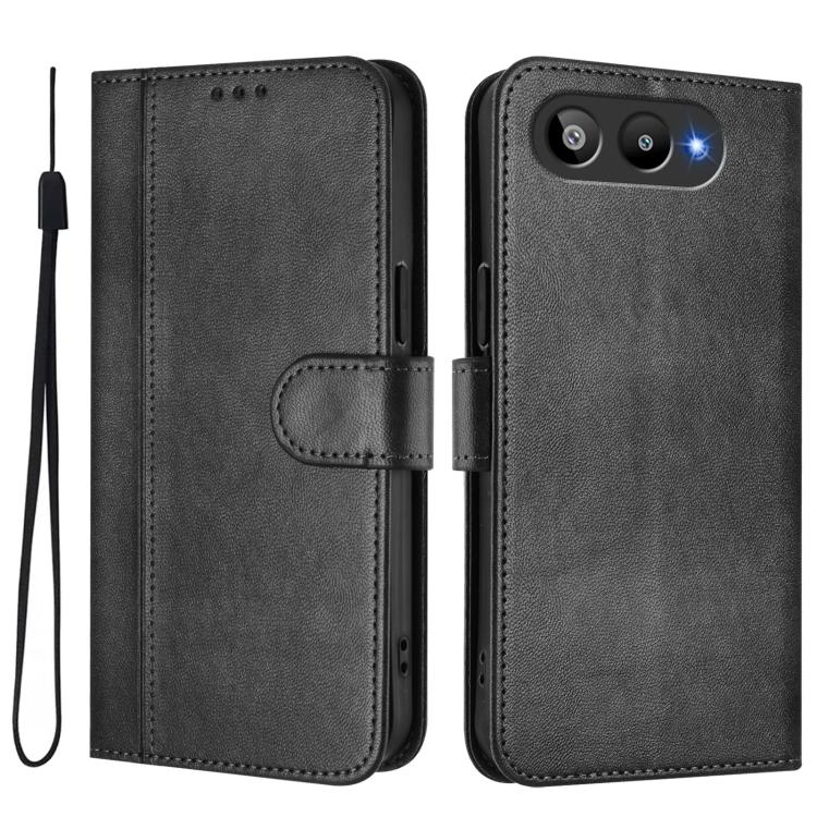 For BLU G95 Line Splicing Buckle Retro Leather Phone Case