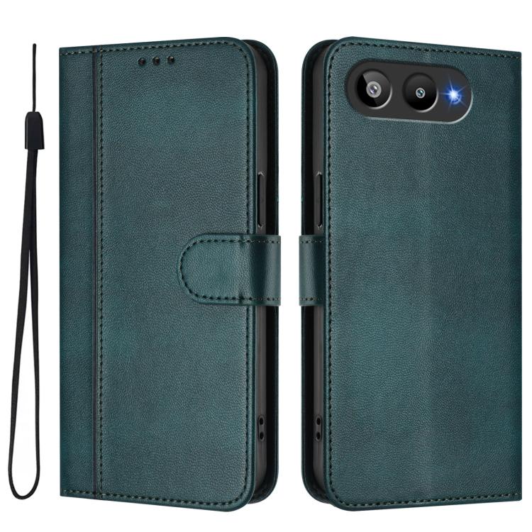 For BLU G95 Line Splicing Buckle Retro Leather Phone Case