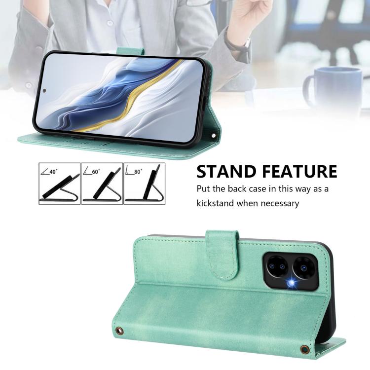 For Boost Mobile Celero 5G 2024 / 3 5G Line Splicing Buckle Retro Leather Phone Case