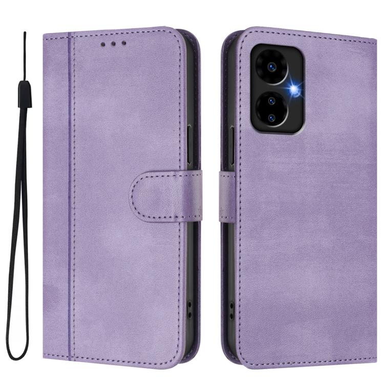 For Boost Mobile Celero 5G 2024 / 3 5G Line Splicing Buckle Retro Leather Phone Case