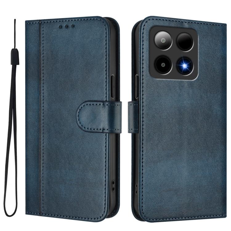 For Boost Mobile Summit 5G 2024 Line Splicing Buckle Retro Leather Phone Case
