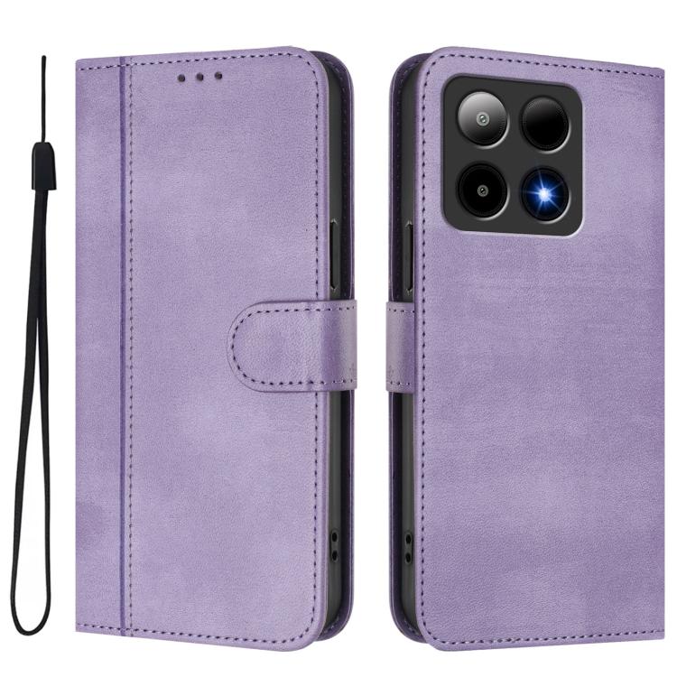 For Boost Mobile Summit 5G 2024 Line Splicing Buckle Retro Leather Phone Case