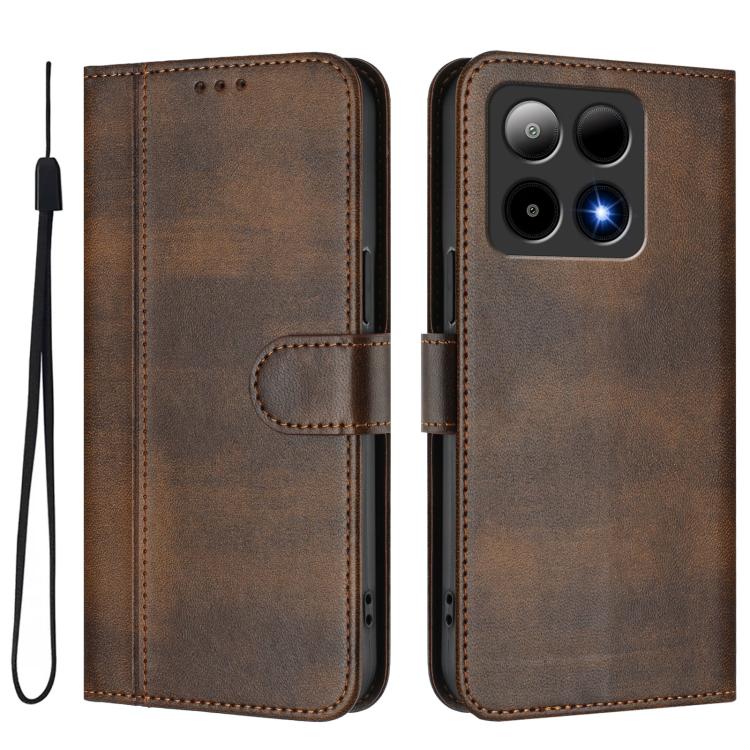 For Boost Mobile Summit 5G 2024 Line Splicing Buckle Retro Leather Phone Case