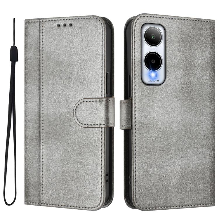 For Cricket Icon 6 / AT&T Verge Line Splicing Buckle Retro Leather Phone Case