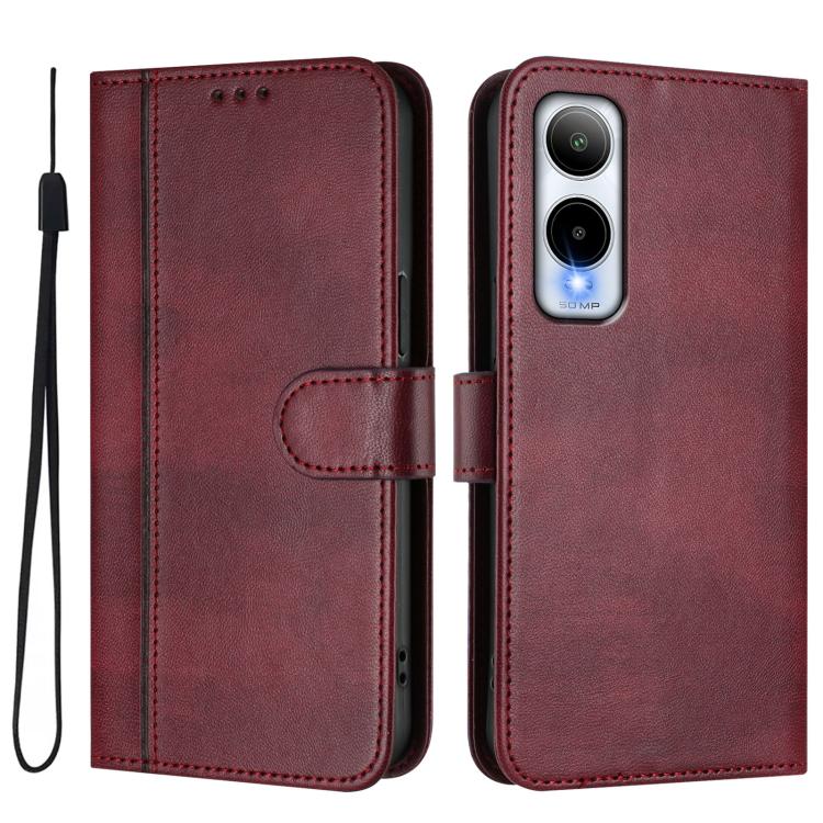 For Cricket Icon 6 / AT&T Verge Line Splicing Buckle Retro Leather Phone Case