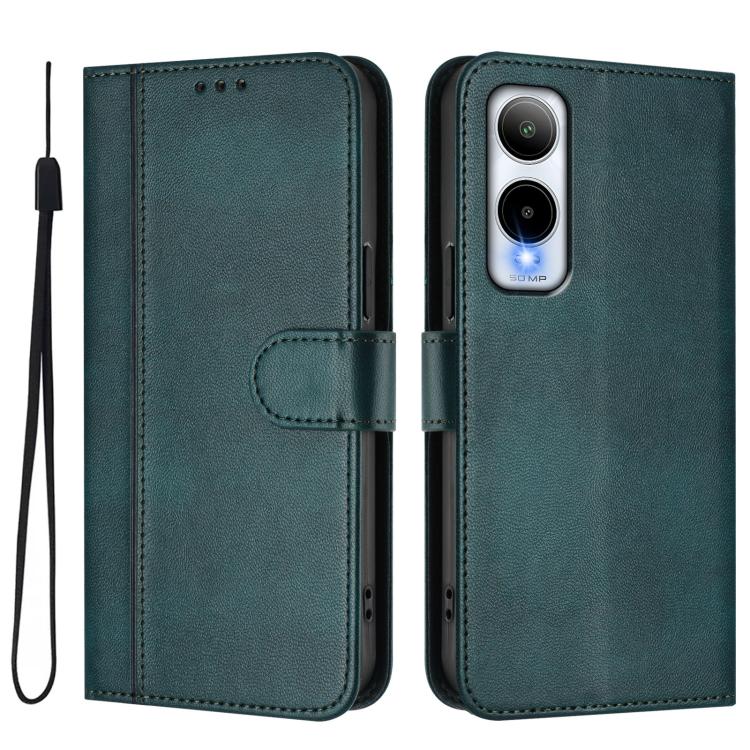 For Cricket Icon 6 / AT&T Verge Line Splicing Buckle Retro Leather Phone Case