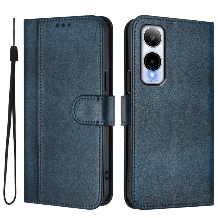For Cricket Icon 6 / AT&T Verge Line Splicing Buckle Retro Leather Phone Case