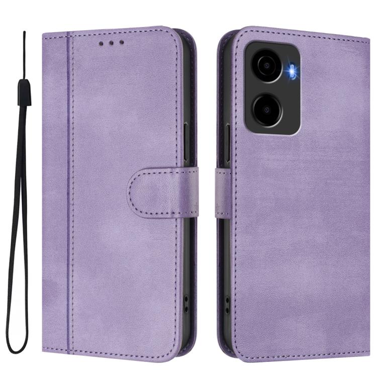 For Cricket Magic 2 5G / AT&T Propel 2 5G Line Splicing Buckle Retro Leather Phone Case