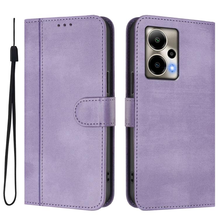 For Cricket Outlast 5G 2024 Line Splicing Buckle Retro Leather Phone Case