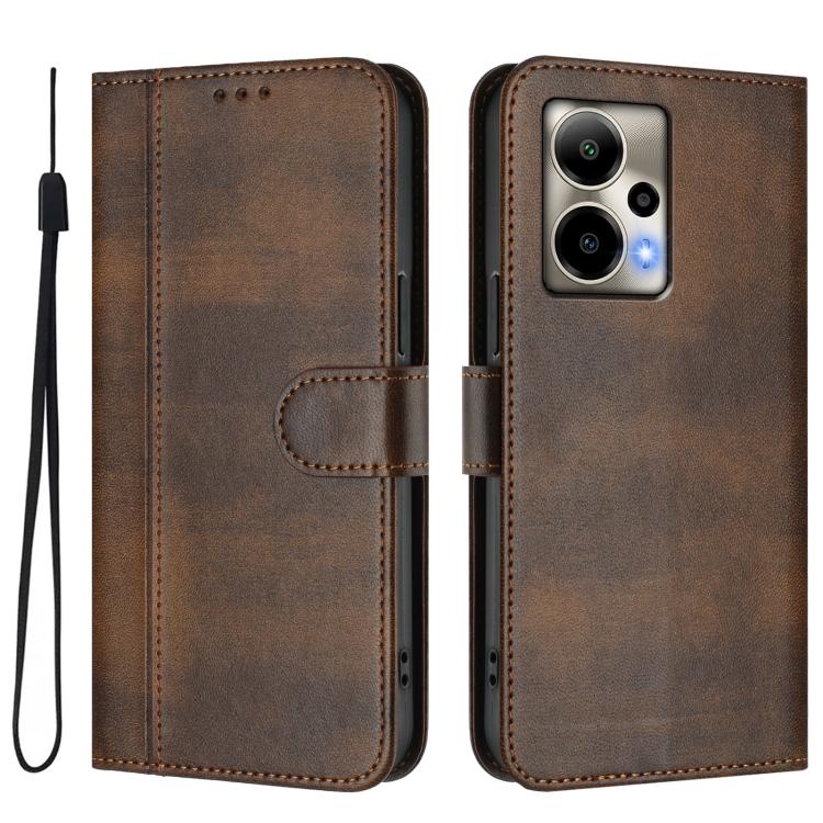 For Cricket Outlast 5G 2024 Line Splicing Buckle Retro Leather Phone Case