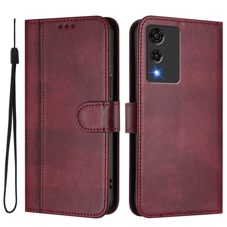 For Cubot A10 Line Splicing Buckle Retro Leather Phone Case