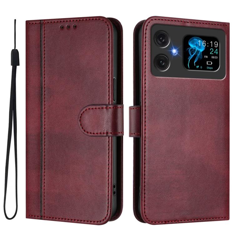 For Cubot A20 Line Splicing Buckle Retro Leather Phone Case