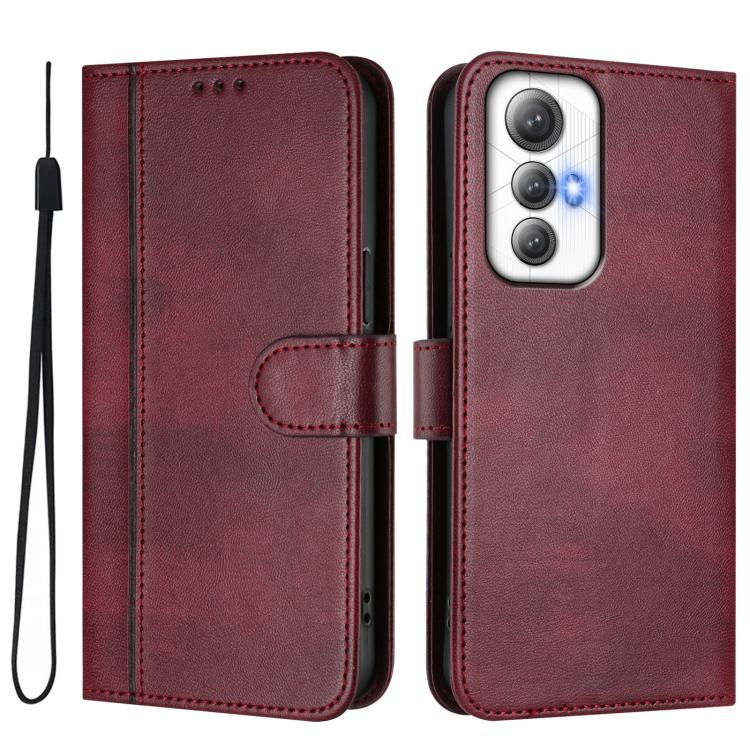 For Cubot Max 5 Line Splicing Buckle Retro Leather Phone Case